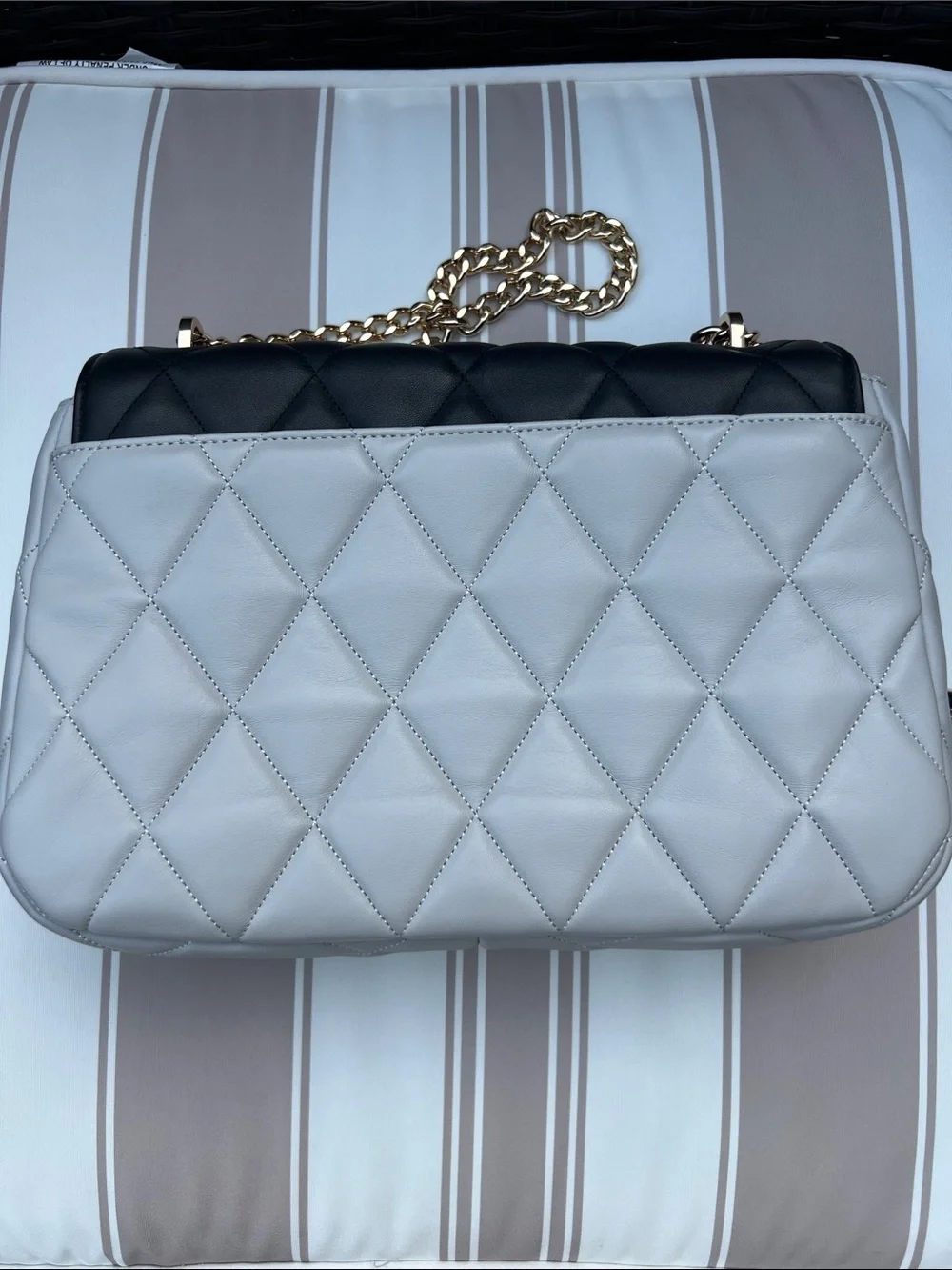 kate spade Two-Tone Quilted Crossbody Bag in Black, Cream, Gray